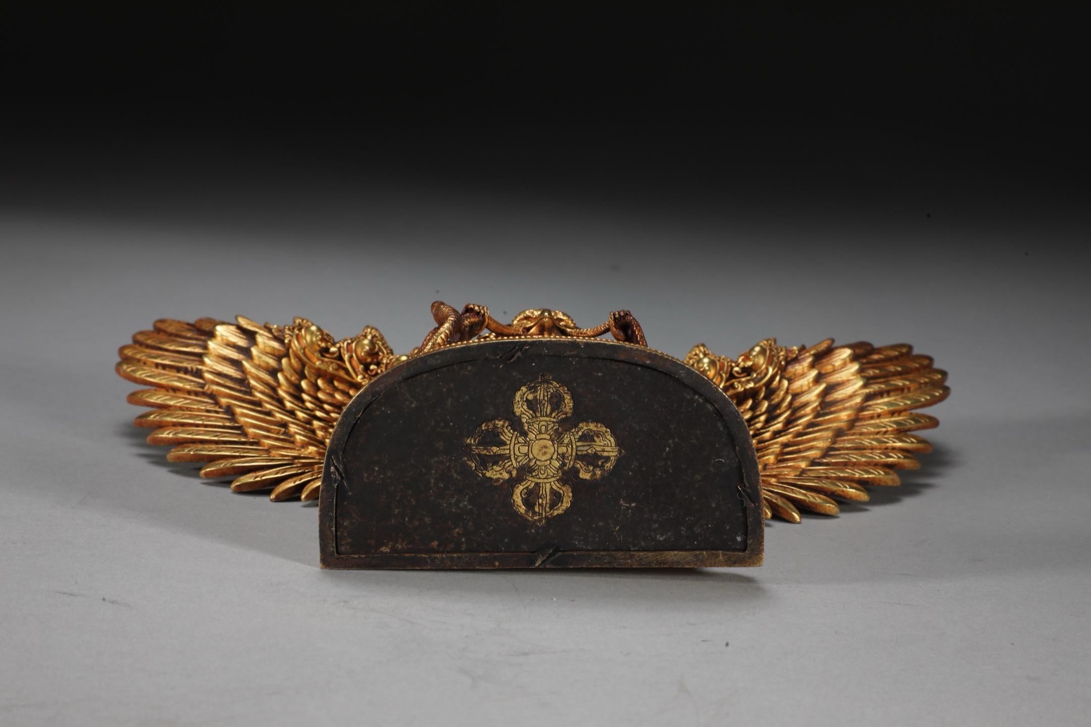 19th Century Gilt Bronze Garuda Buddha Statue For Sale 7