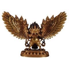 19th Century Gilt Bronze Garuda Buddha Statue