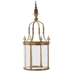 19th Century Gilt Bronze Hall Lantern