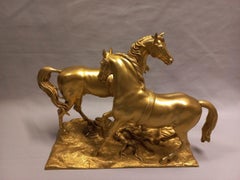 19th Century Gilt Bronze Horse Sculpture