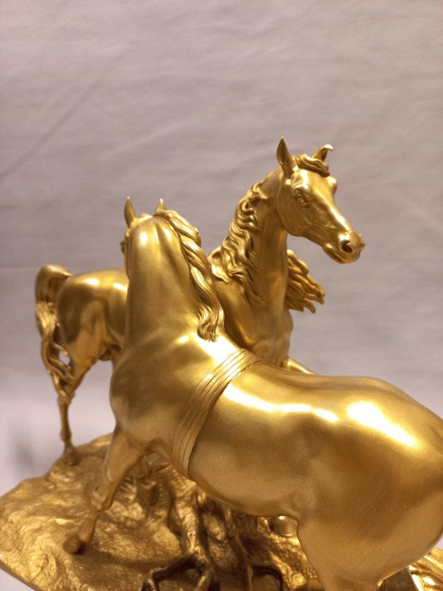French 19th Century Gilt Bronze Horse Sculpture For Sale