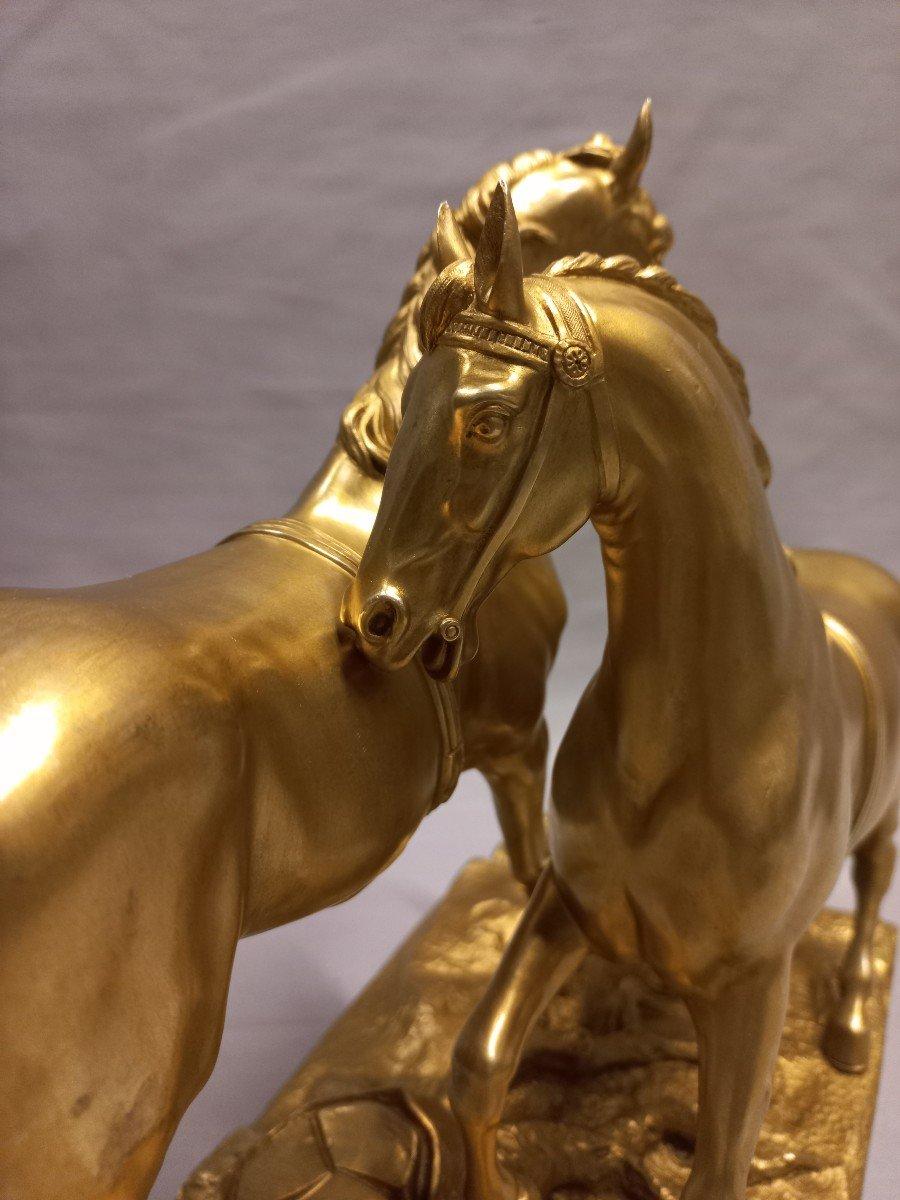 19th Century Gilt Bronze Horse Sculpture For Sale 1