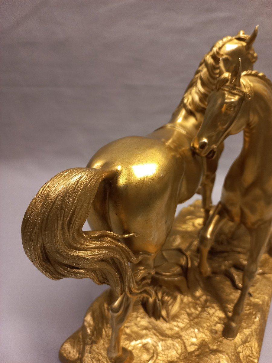 19th Century Gilt Bronze Horse Sculpture For Sale 3