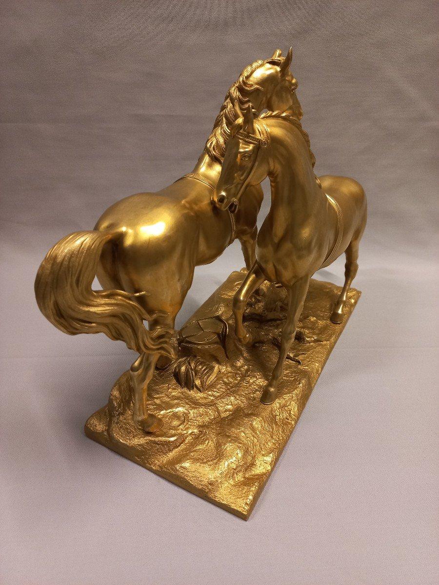 19th Century Gilt Bronze Horse Sculpture For Sale 4