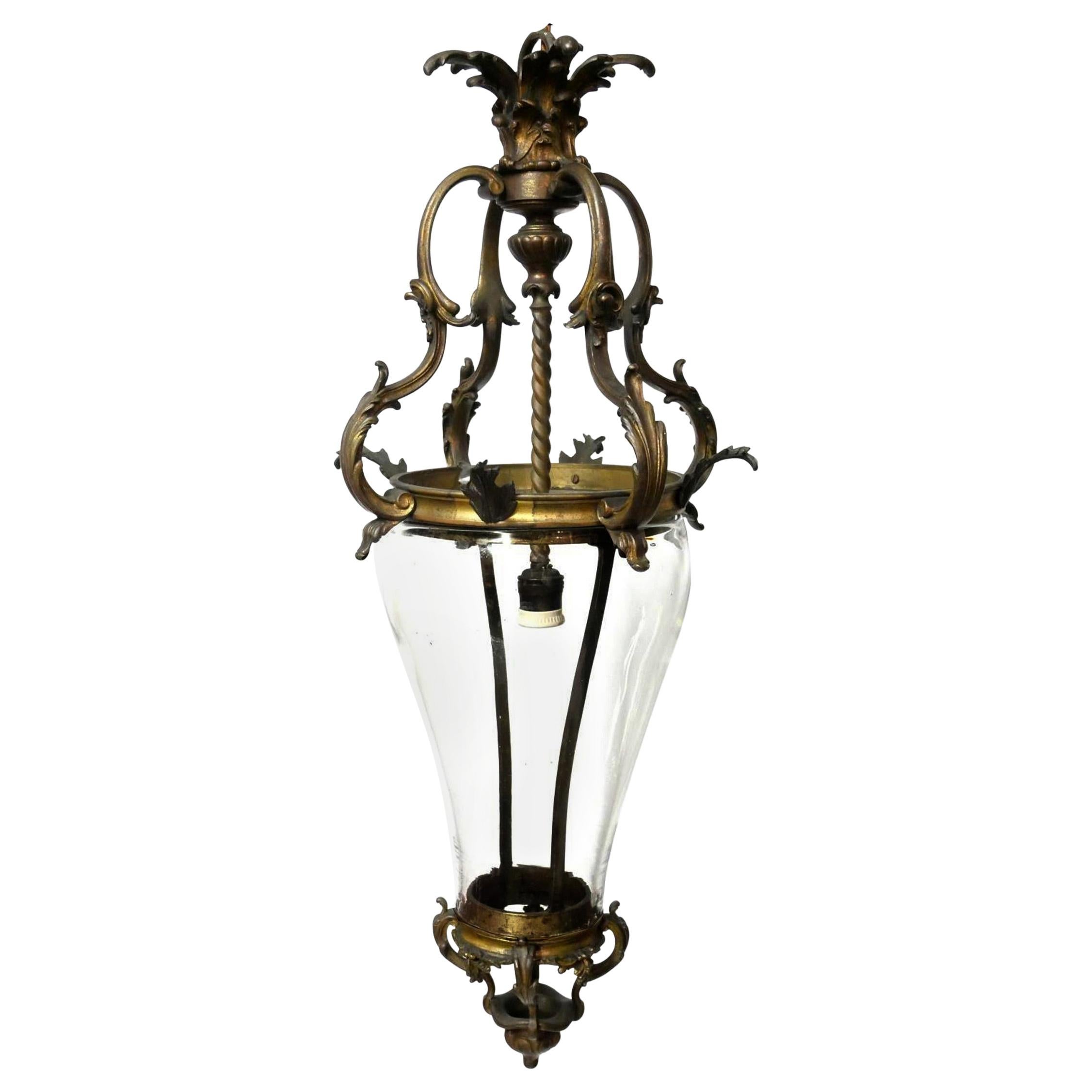 19th Century Gilt Bronze Lantern 