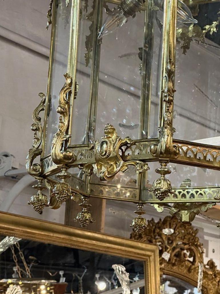 Lanterna Luigi XV in bronzo dorato del XIX secolo in vendita 1