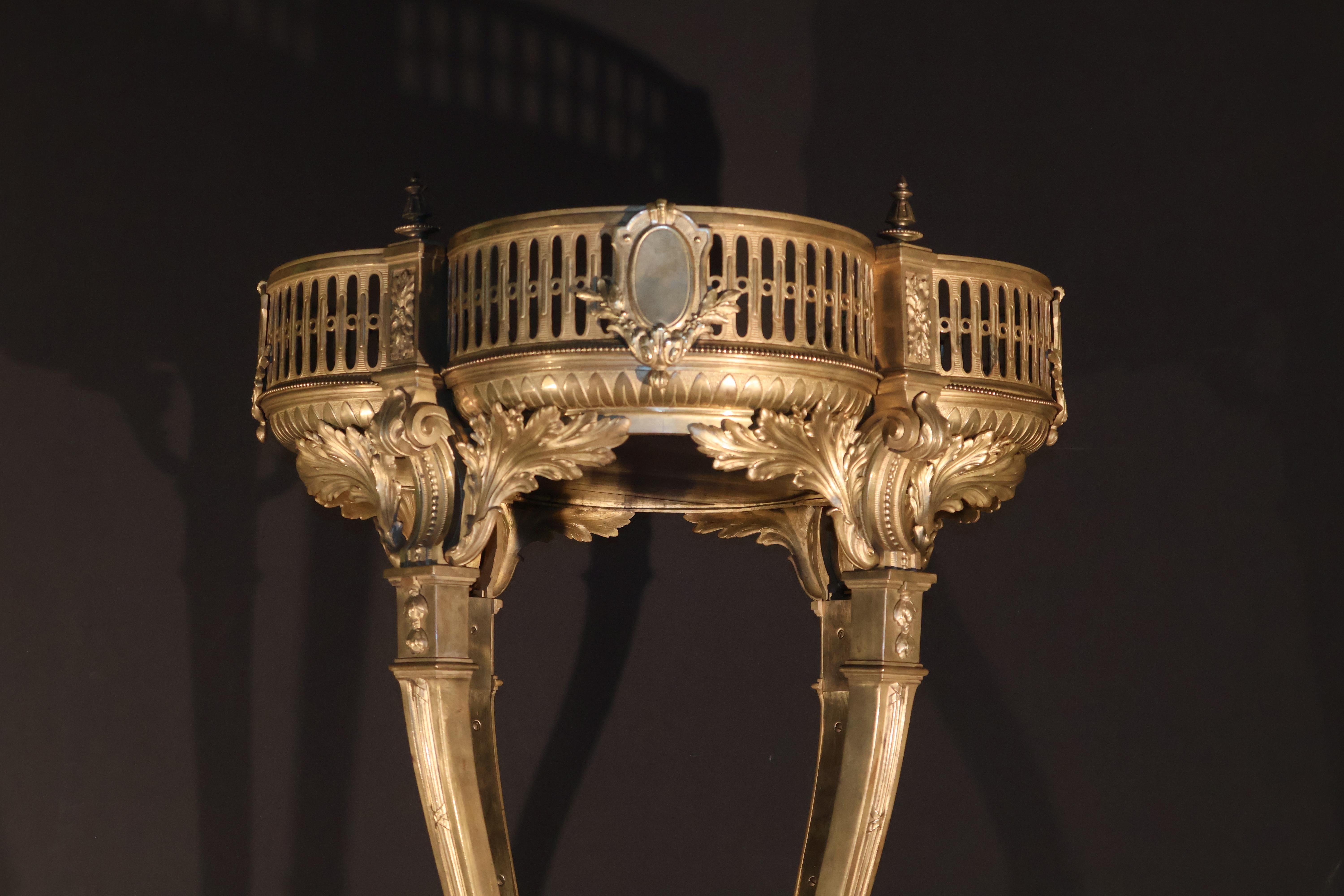 Vaso in bronzo dorato, mogano e marmo del XIX secolo in vendita 5