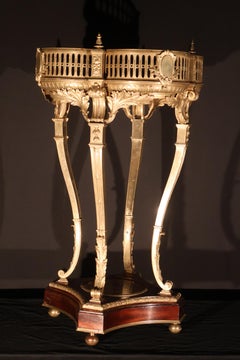 19th Century Gilt Bronze, Mahogany & Marble Planter