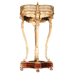 19th Century Gilt Bronze, Mahogany & Marble Planter