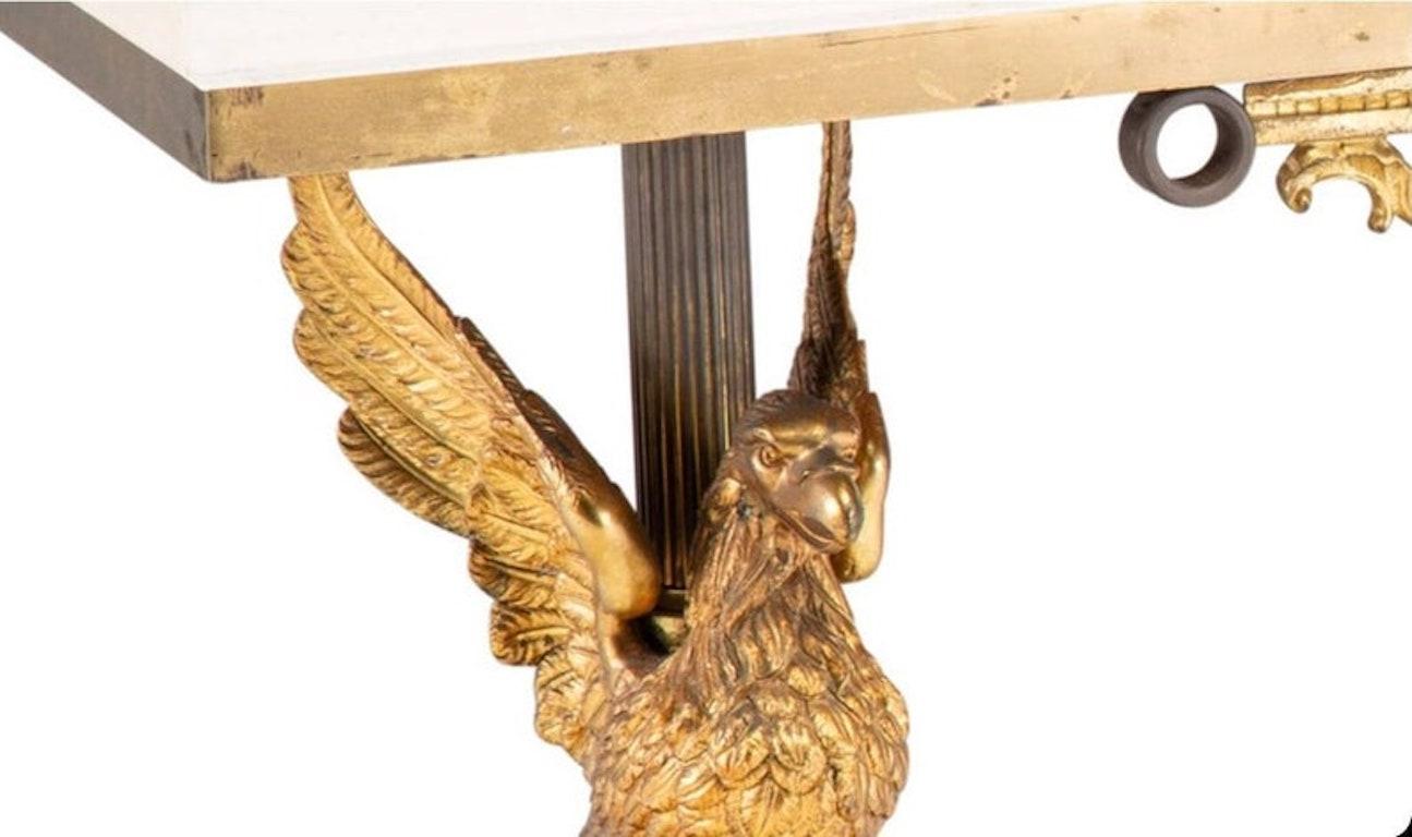 19th Century Gilt Bronze & Malachite Double Eagle Console Table For Sale 2