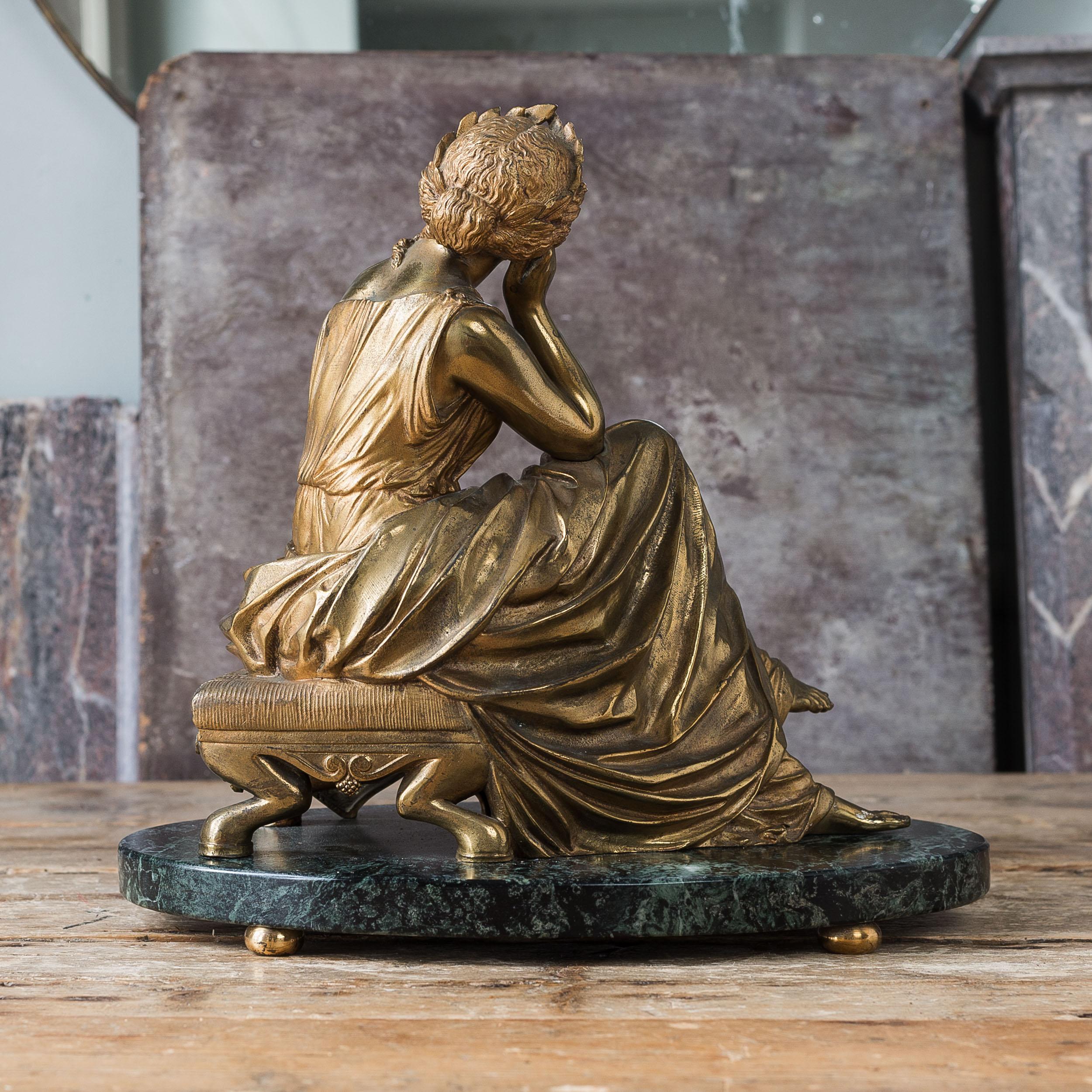 19th Century Gilt Bronze Model of Sappho For Sale 5
