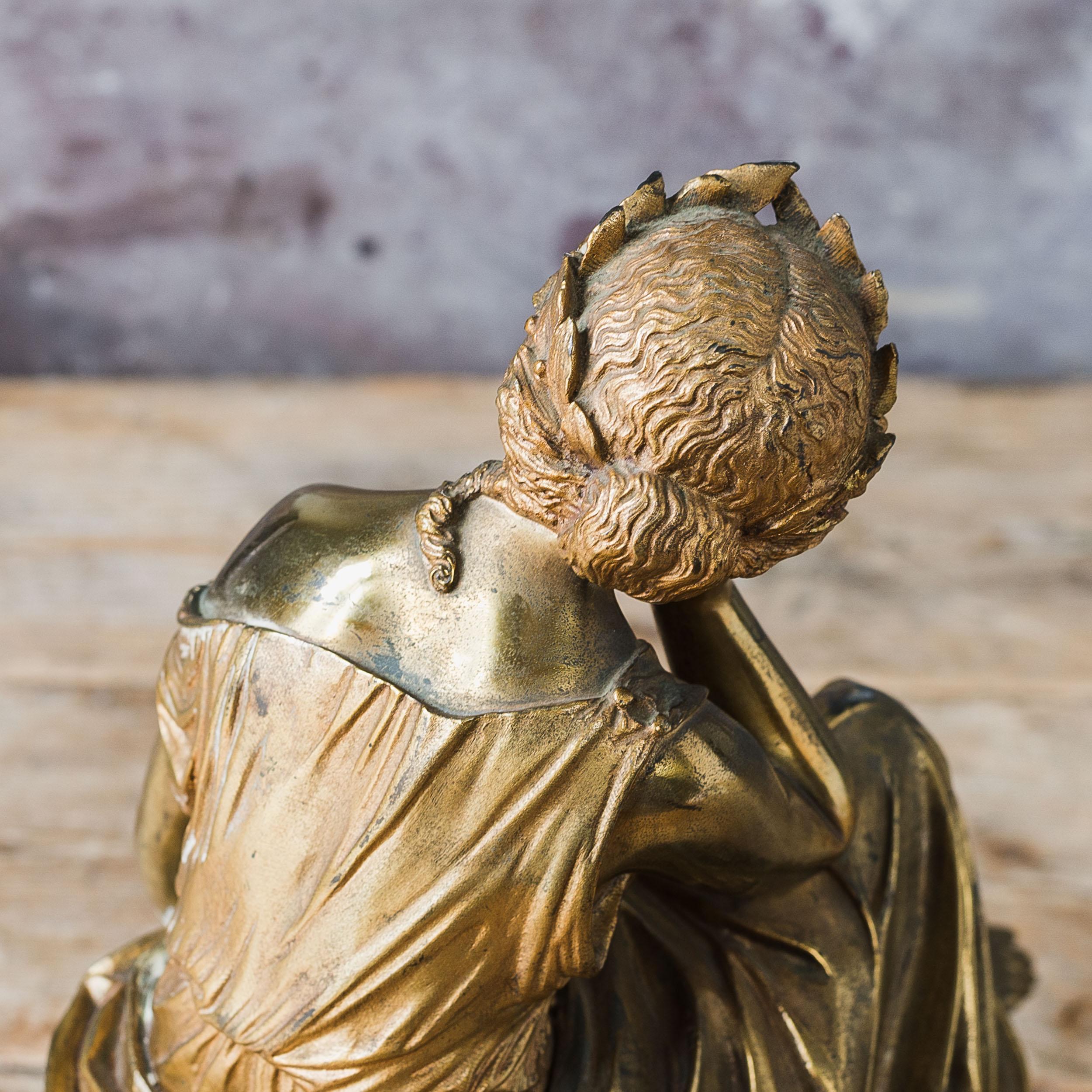 19th Century Gilt Bronze Model of Sappho For Sale 6