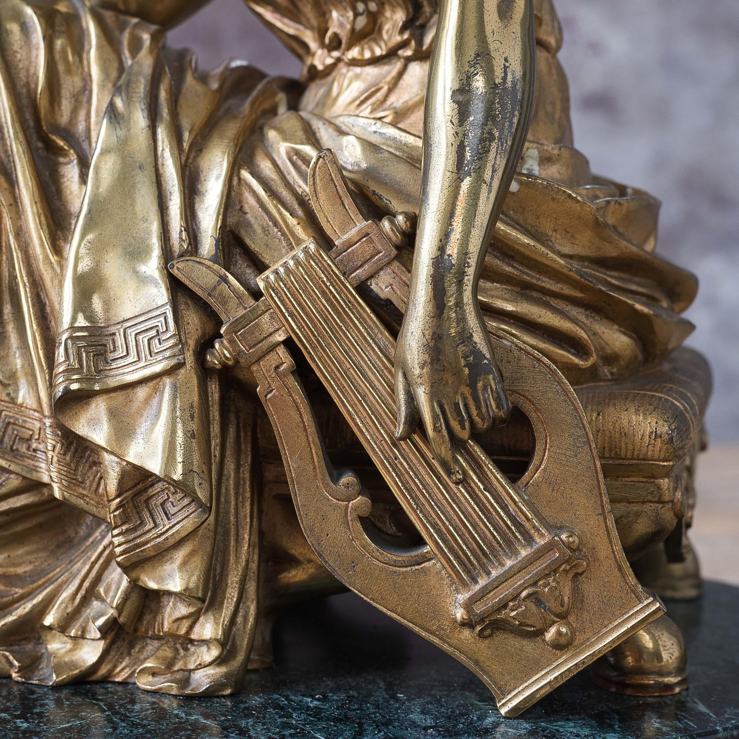 Vergoldetes Bronze-Modell der Sappho aus dem 19. im Zustand „Gut“ im Angebot in London, GB
