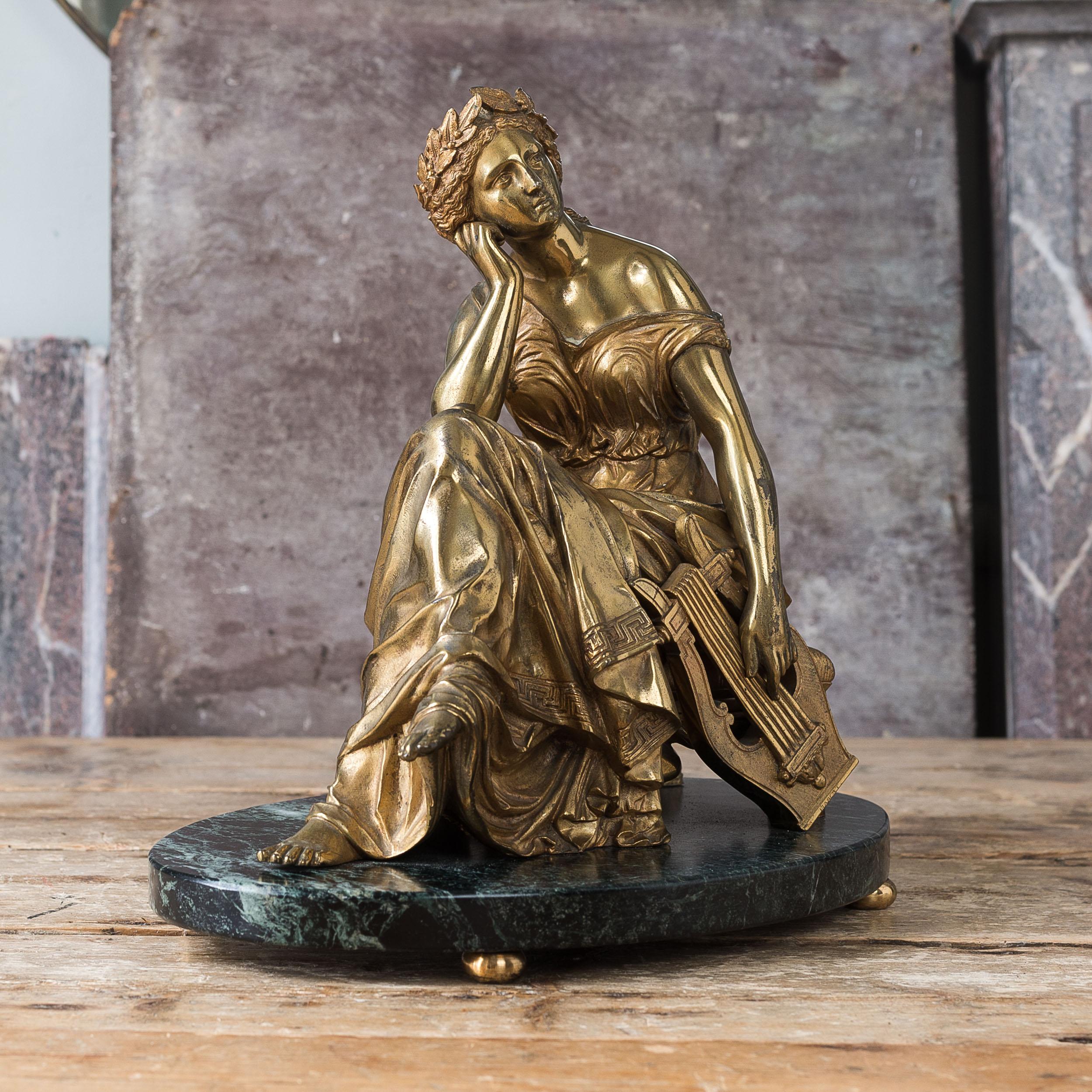 19th Century Gilt Bronze Model of Sappho For Sale 1