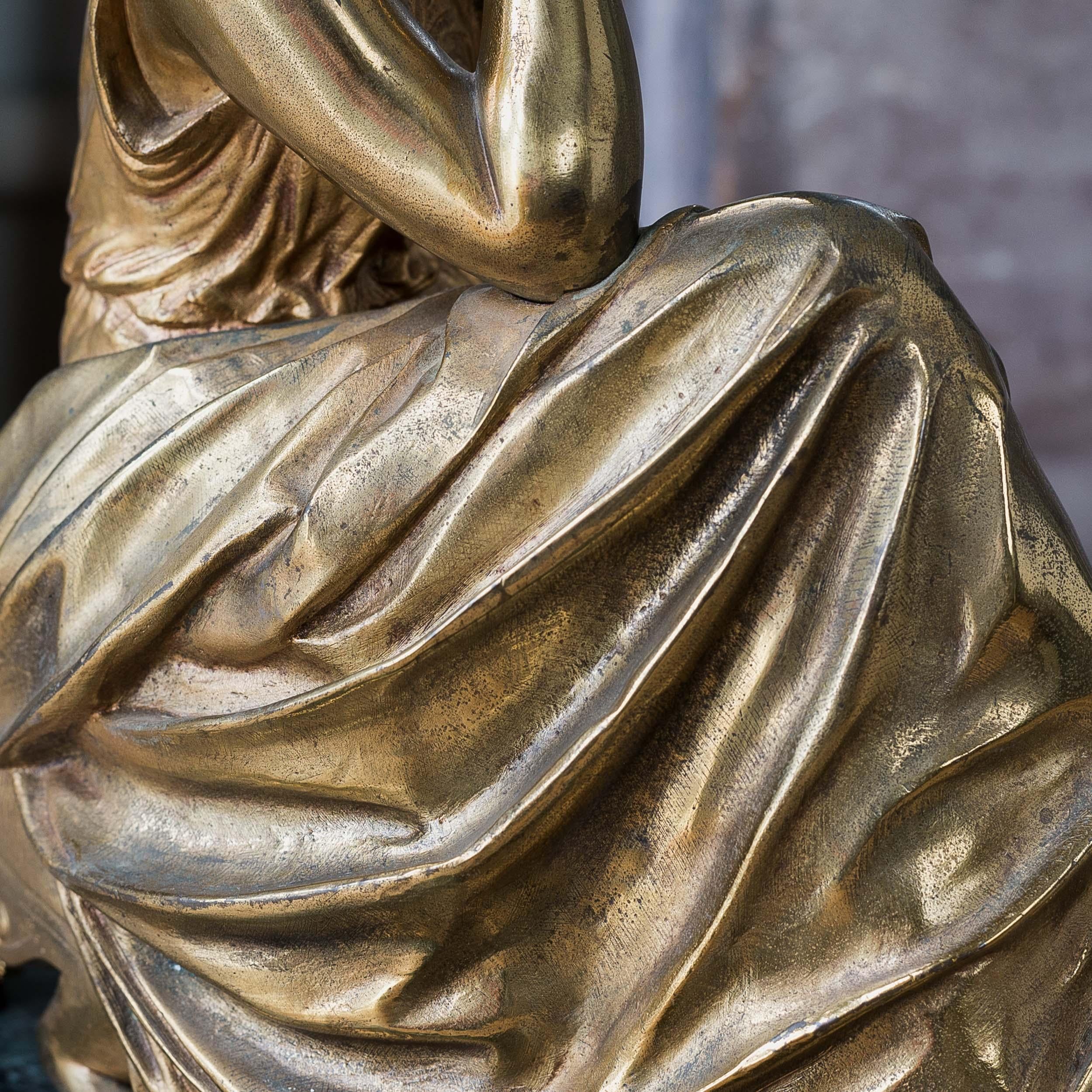 19th Century Gilt Bronze Model of Sappho For Sale 4