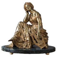 Vergoldetes Bronze-Modell der Sappho aus dem 19.