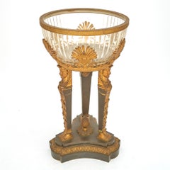 19th Century Gilt Bronze Mounted / Cut Glass Empire Style Centerpiece