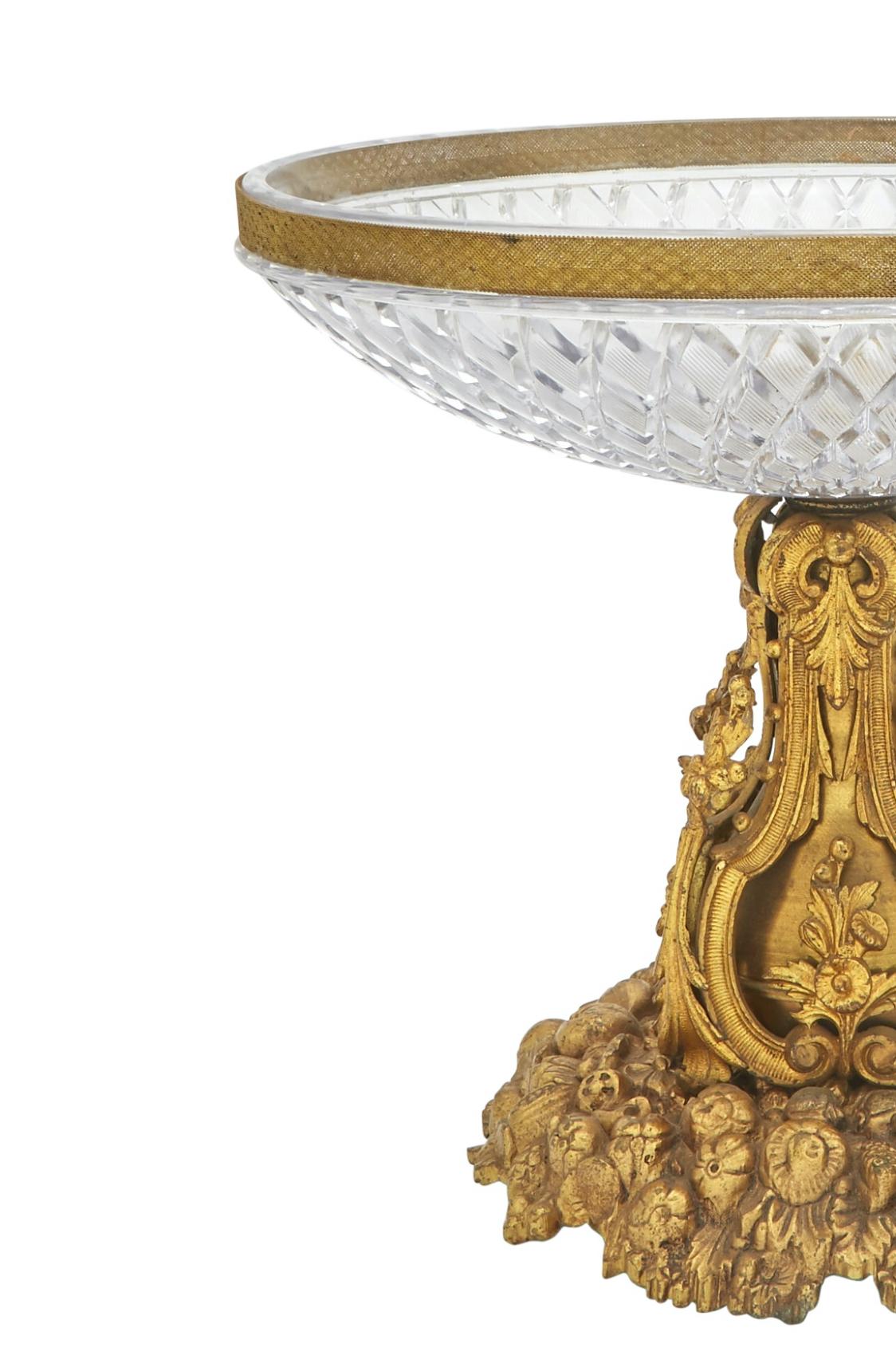 19th Century Gilt Bronze Mounted / Molded Glass Napoleon III Centerpiece For Sale 5