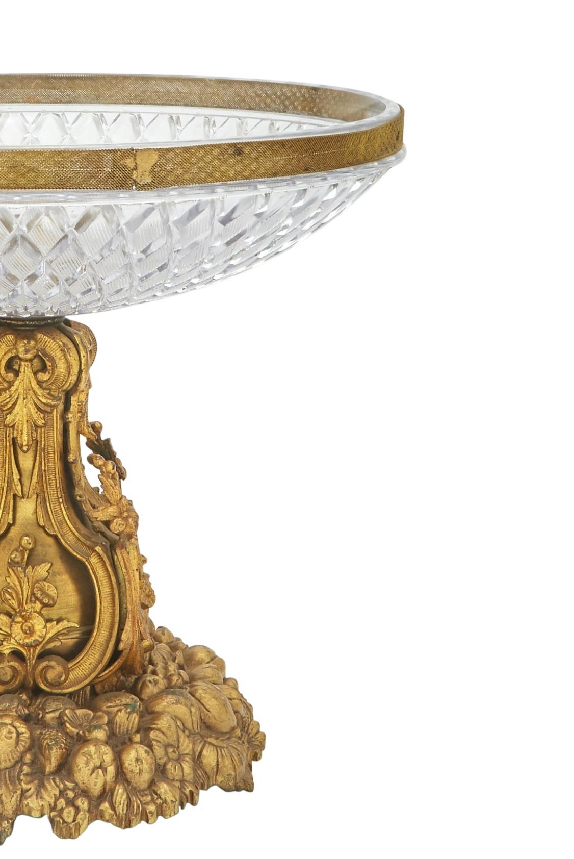 19th Century Gilt Bronze Mounted / Molded Glass Napoleon III Centerpiece For Sale 4