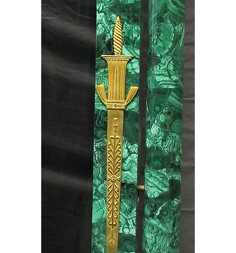19th Century Gilt Bronze-Mounted Napoleon III Malachite Dressing Mirror For Sale 1