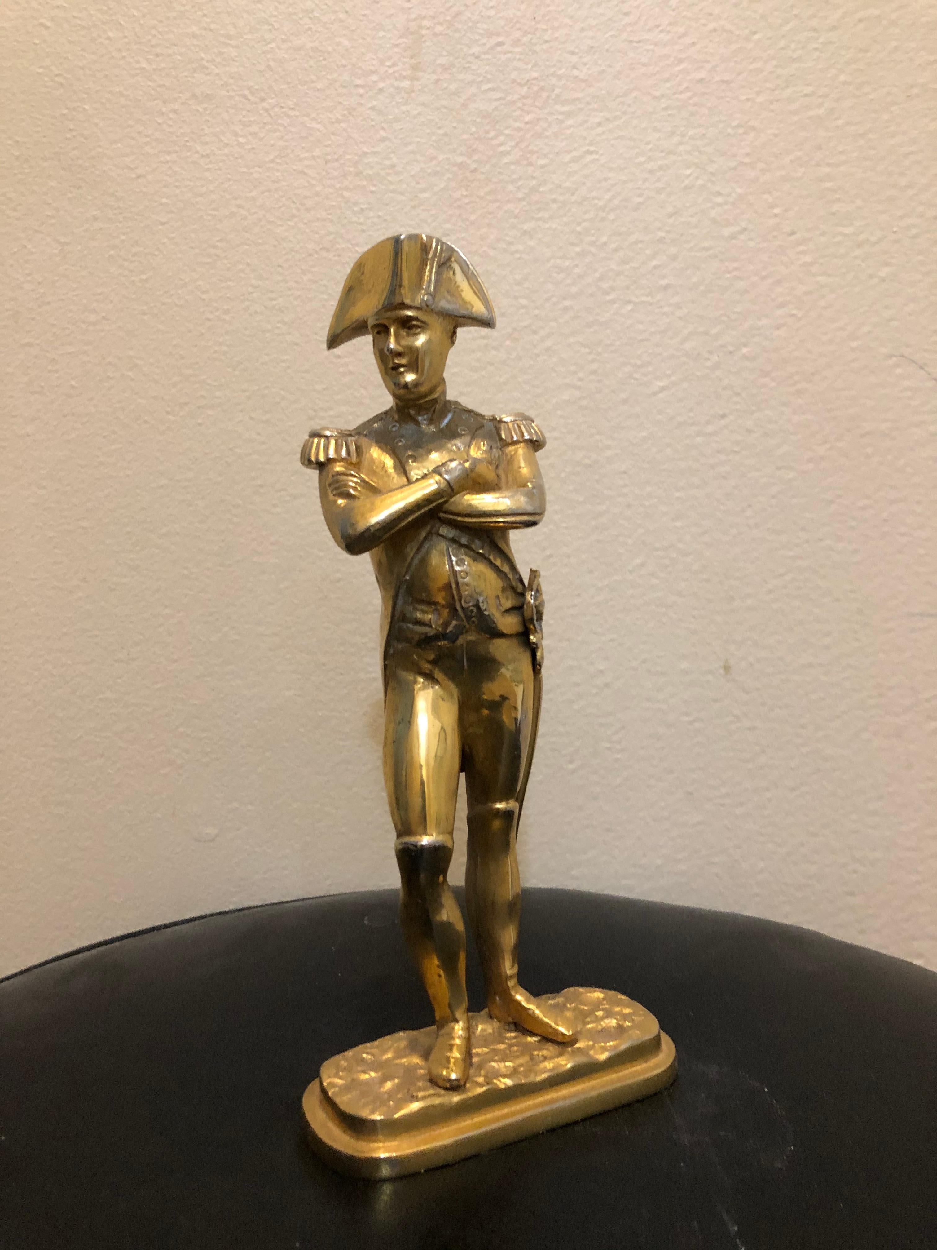 Fabulous 19th century gilt bronze Napoleon sculpture. Extremely detailed bronze of Napoleon Bonaparte. It measures: 9 inches high 3 3/4 inches wide and 2 inches deep. It is in excellent original condition.