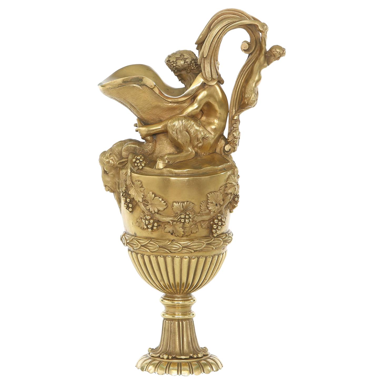 19th Century Gilt Bronze Ormolu Amphora / Ewer For Sale