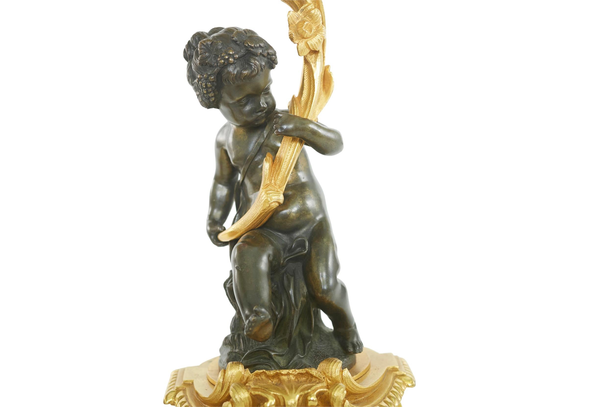 Vergoldete Bronze Ormolu-Kandelaber des 19. Jahrhunderts (Mittleres 19. Jahrhundert) im Angebot