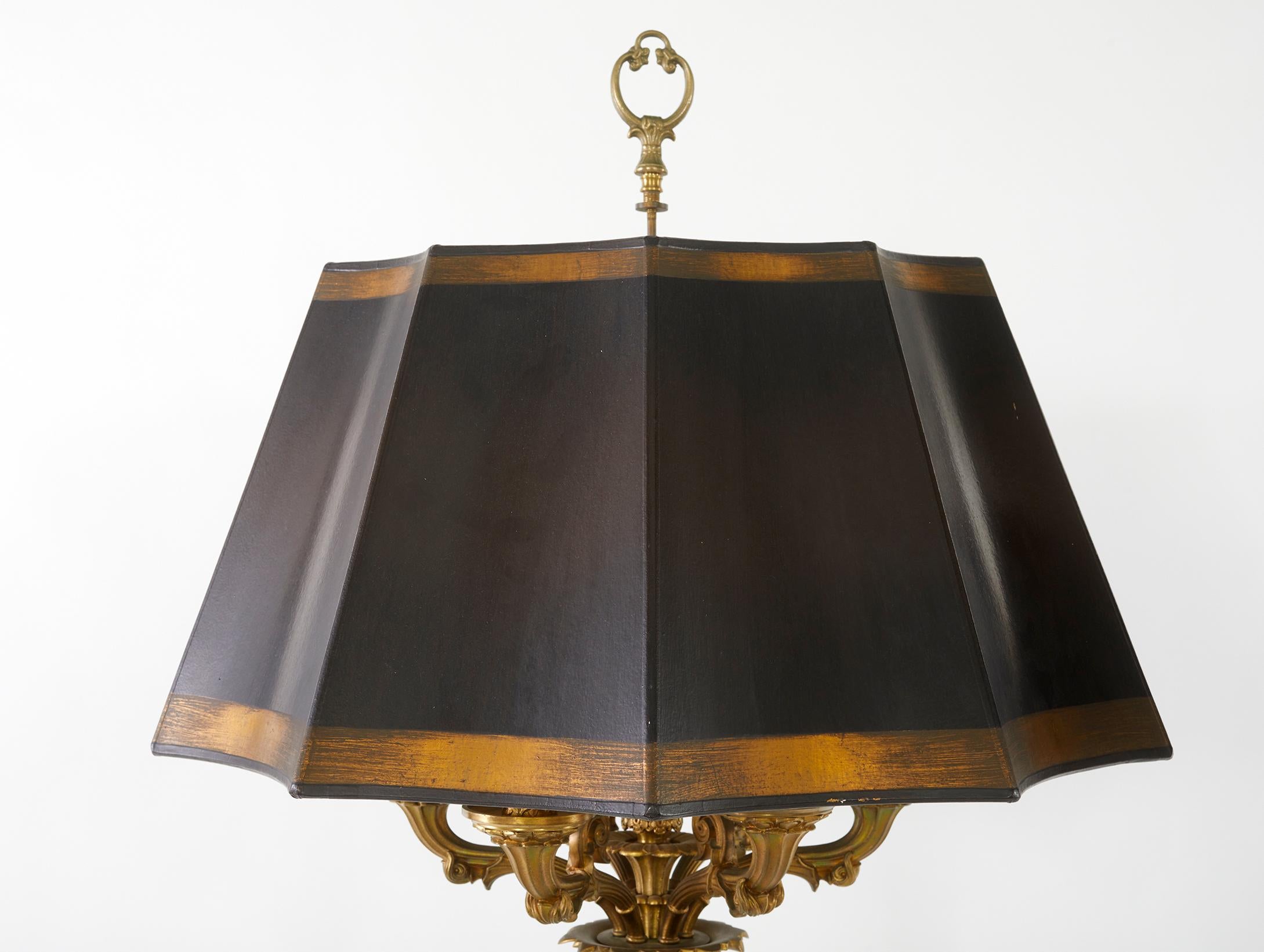 19th Century Gilt Bronze Pair Table Lamp 4