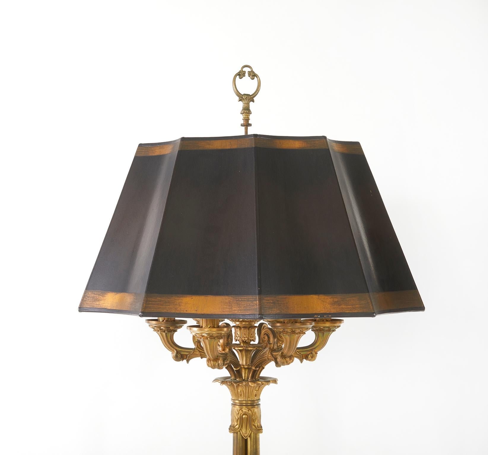 French 19th Century Gilt Bronze Pair Table Lamp