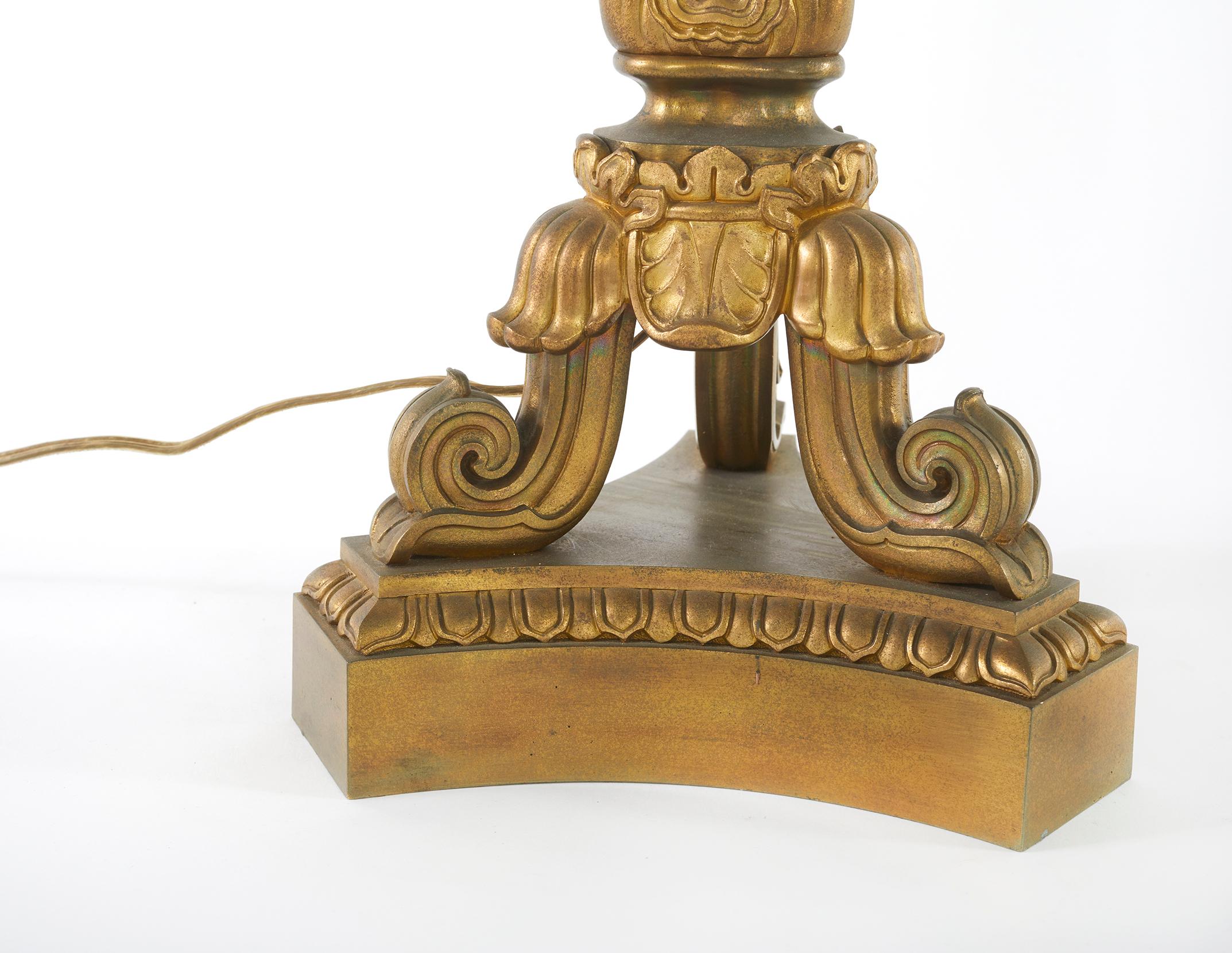 Hand-Crafted 19th Century Gilt Bronze Pair Table Lamp