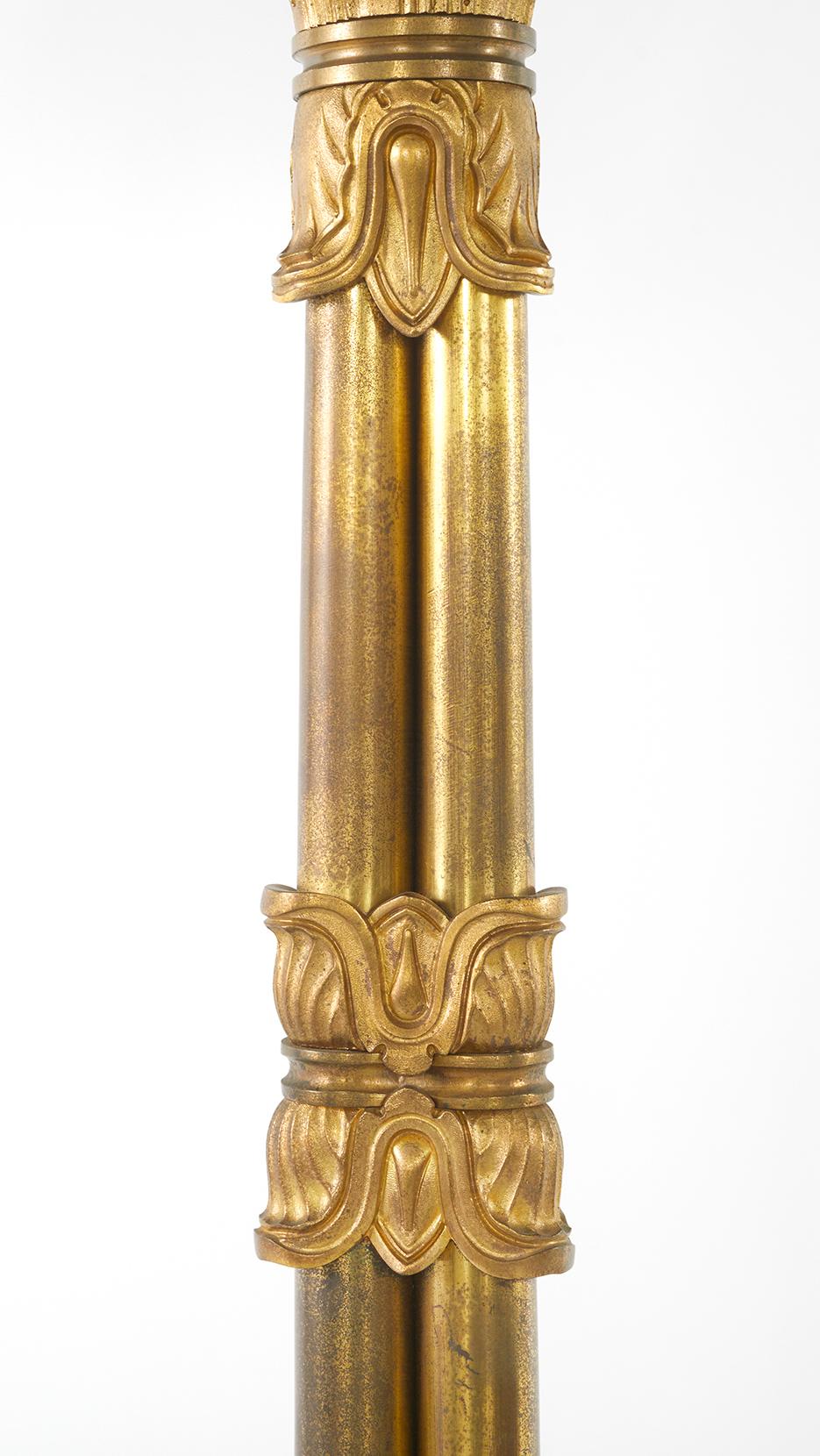 Gold 19th Century Gilt Bronze Pair Table Lamp