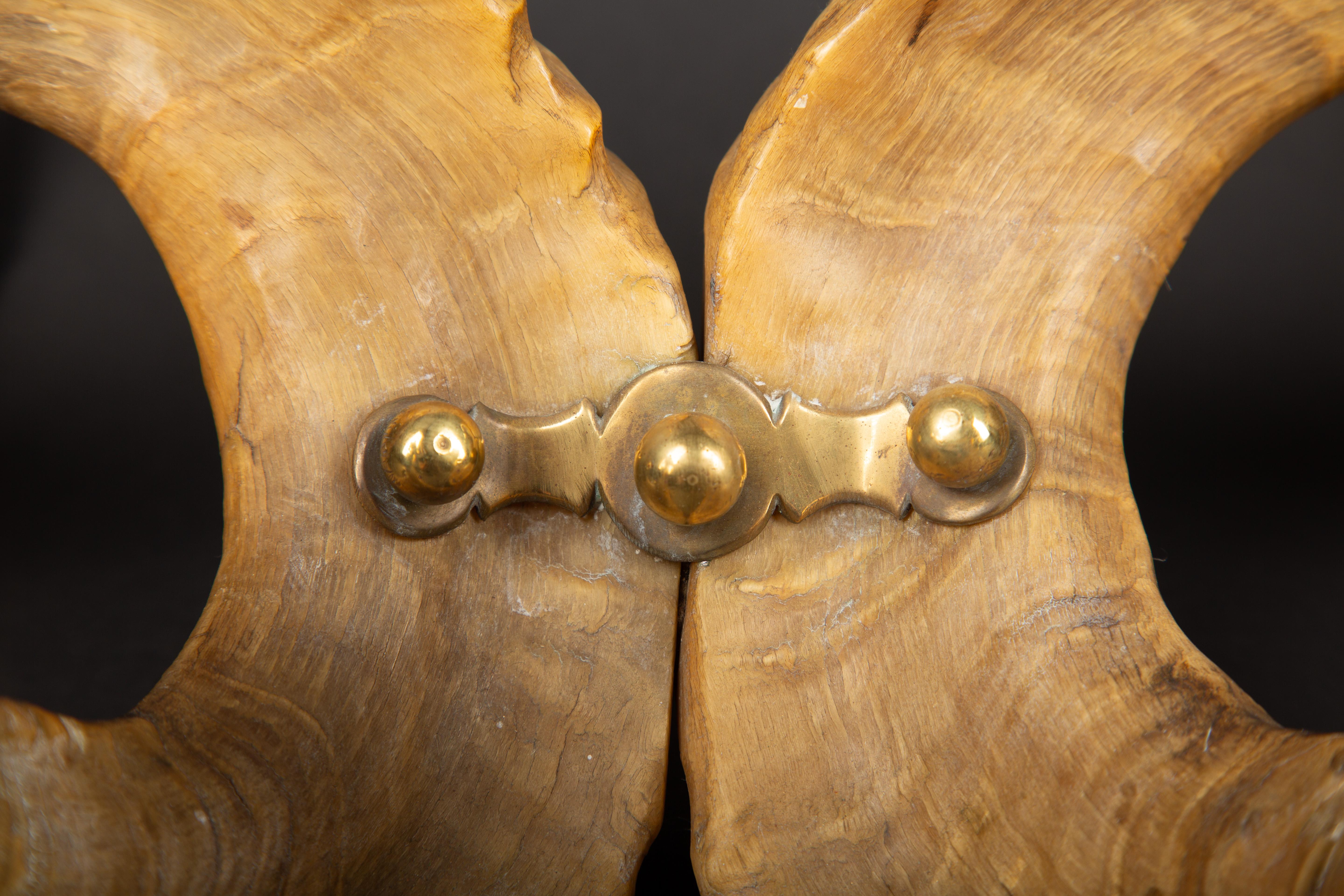 Victorian 19th Century Gilt Bronze Ram Head/Horn Inkwell 