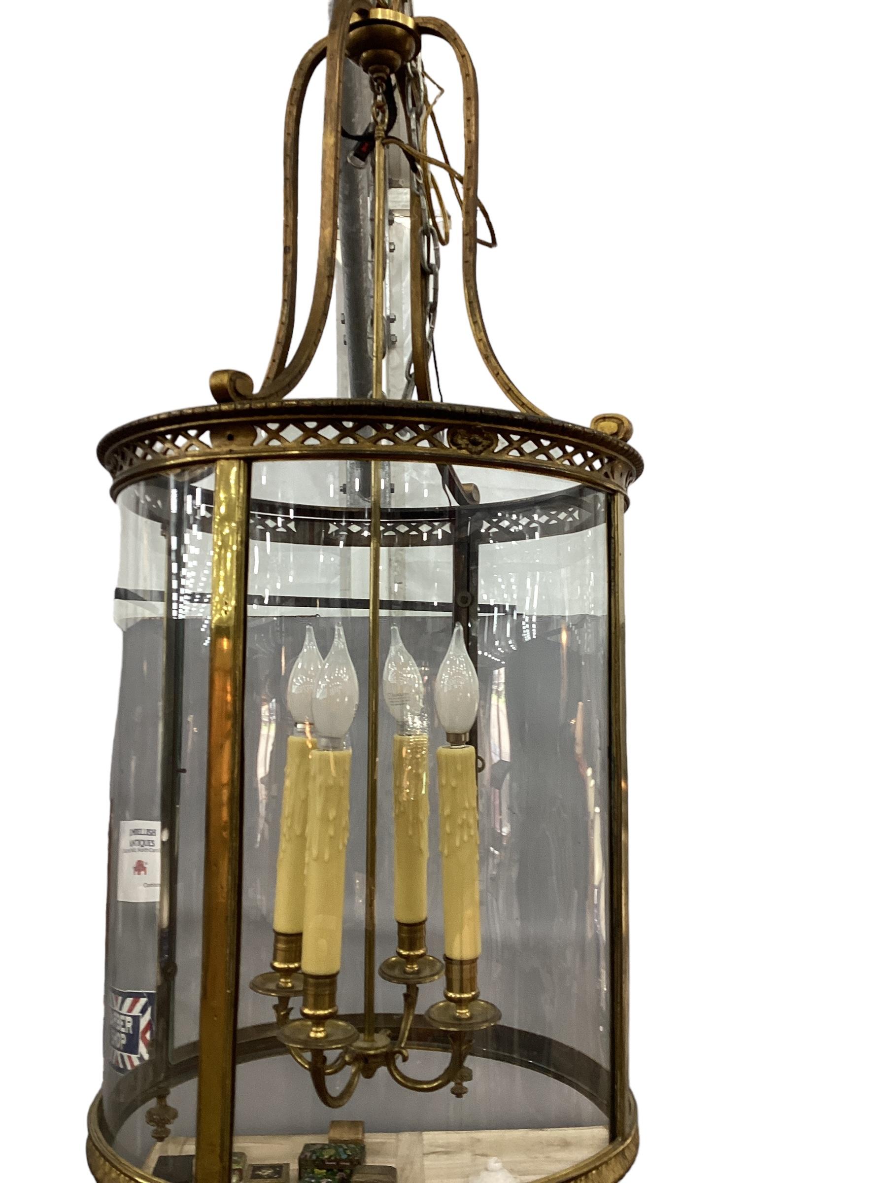 19th Century Gilt Bronze Regency Style Hall Lantern  For Sale 2