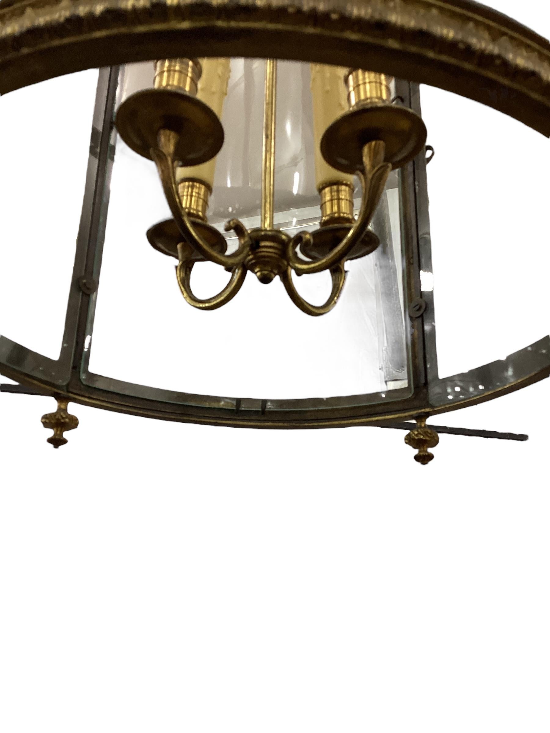 19. Jahrhundert Vergoldete Bronze Regency-Stil Halle Laterne  im Angebot 3