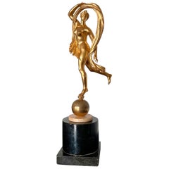 Antique 19th Century Gilt Bronze Sculpture of Aurora
