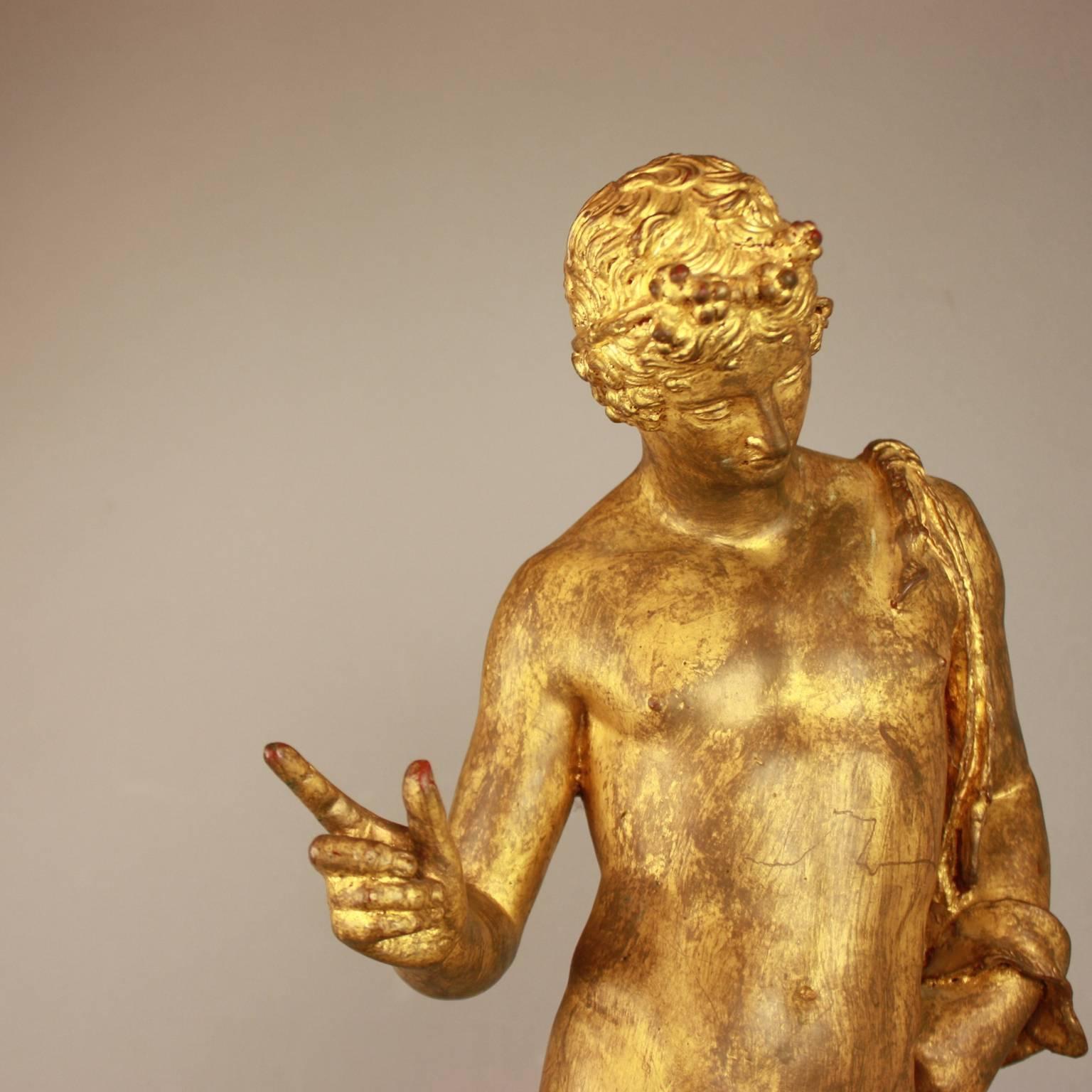 Vergoldete Bronzeskulptur von Dionysos aus dem 19. Jahrhundert im Angebot 6