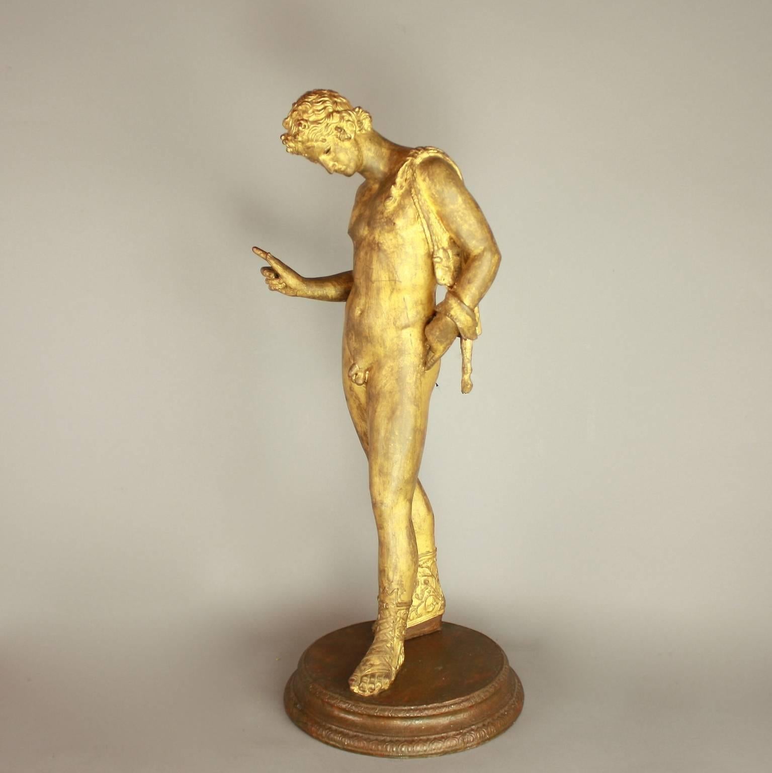 Vergoldete Bronzeskulptur von Dionysos aus dem 19. Jahrhundert (Napoleon III.) im Angebot