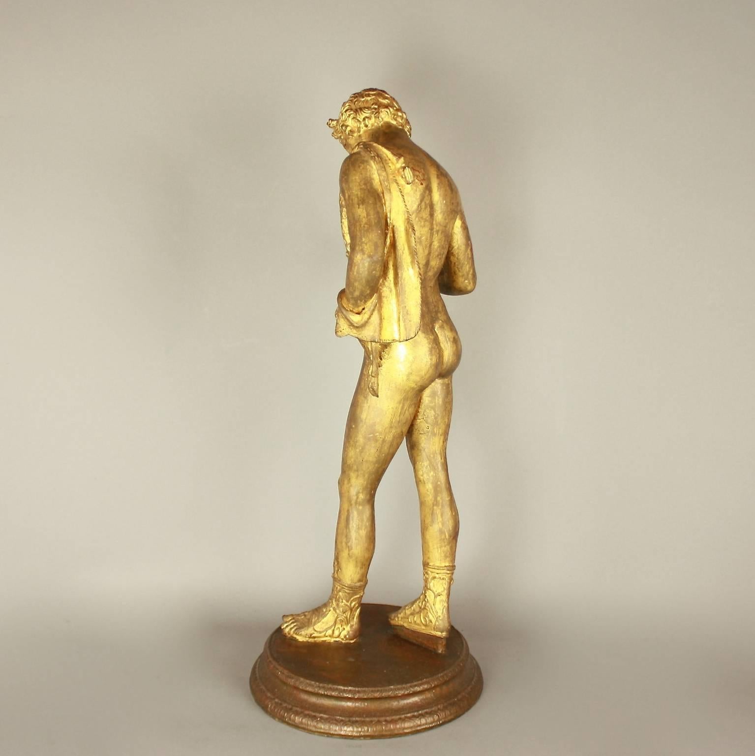 Vergoldete Bronzeskulptur von Dionysos aus dem 19. Jahrhundert (Italienisch) im Angebot