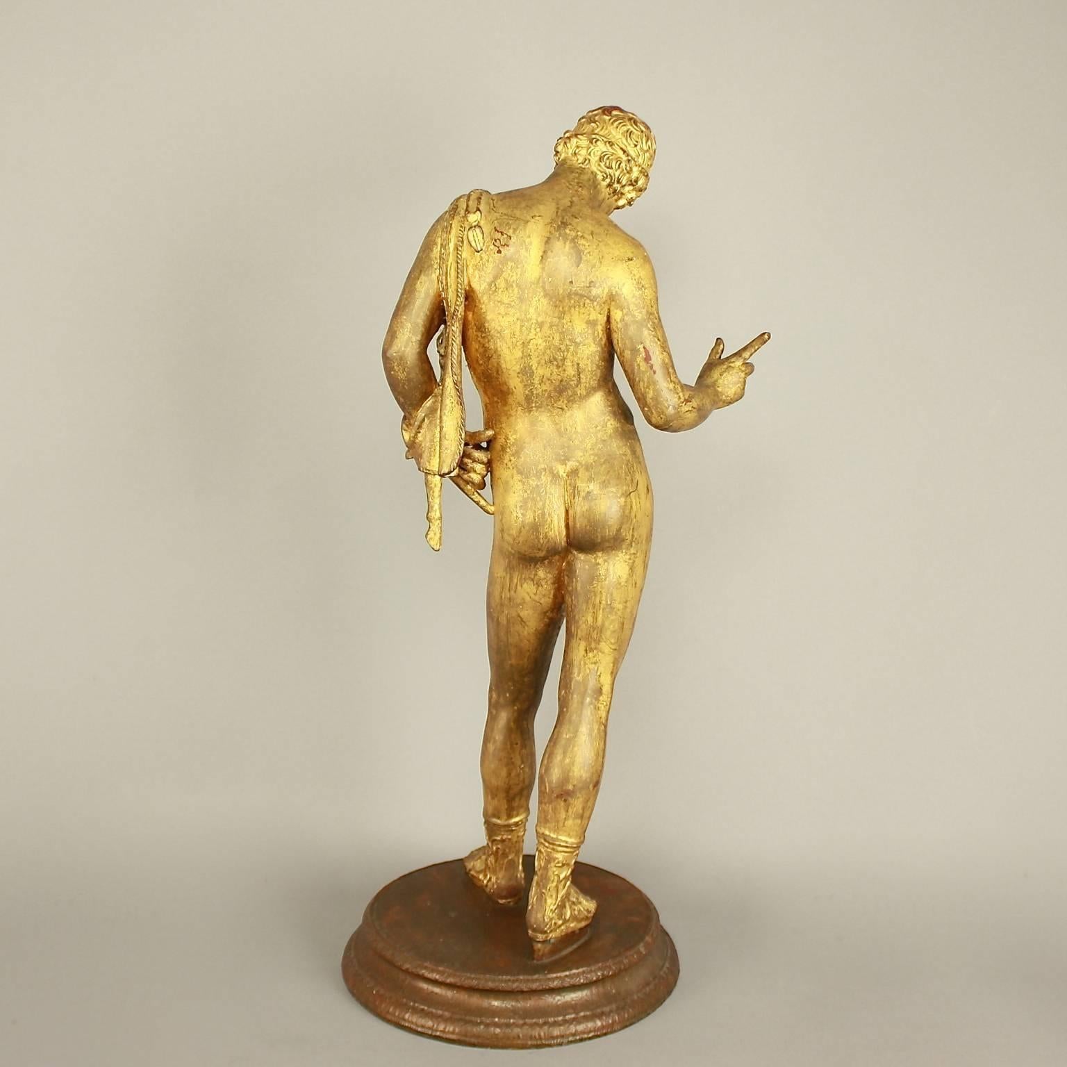 Vergoldete Bronzeskulptur von Dionysos aus dem 19. Jahrhundert im Zustand „Gut“ im Angebot in Berlin, DE