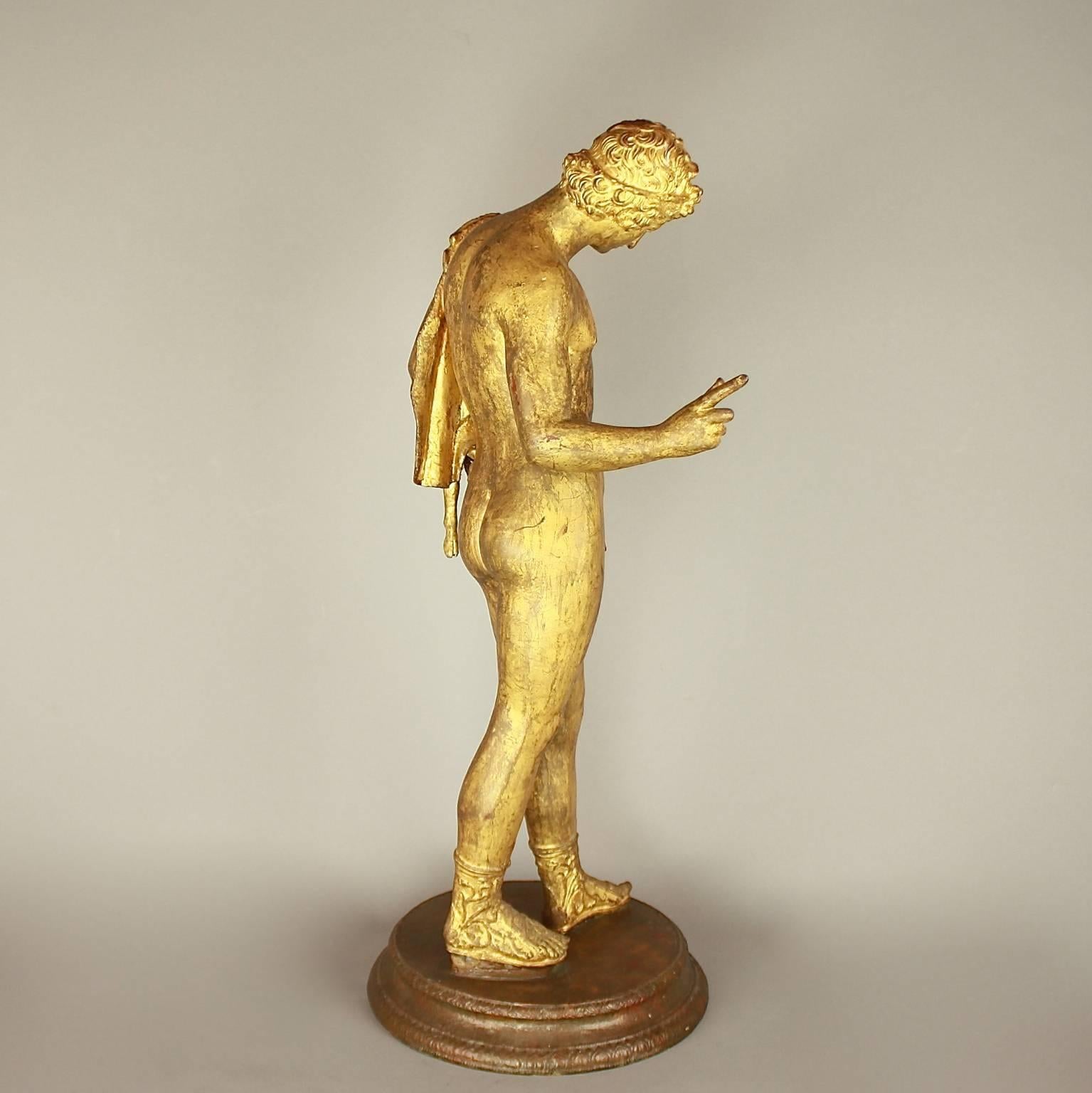 Italian 19th Century Gilt-Bronze Sculpture of Dionysos For Sale