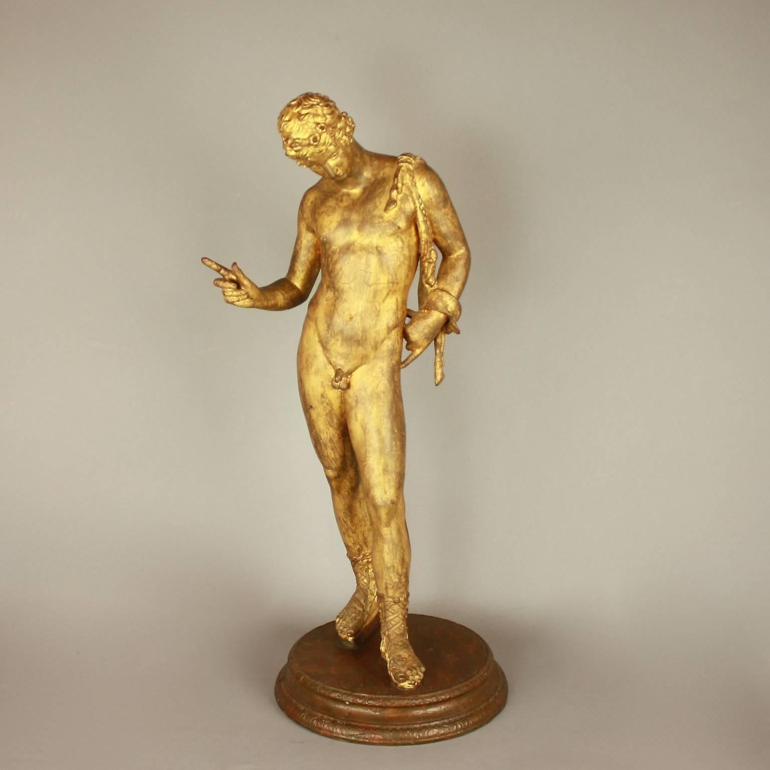 19th Century Gilt-Bronze Sculpture of Dionysos For Sale 1