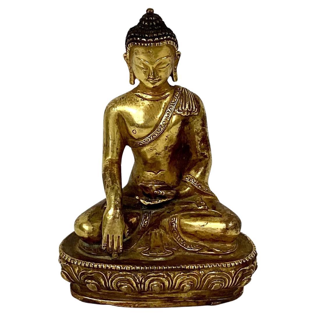 19th Century Gilt Bronze Seated Buddha For Sale