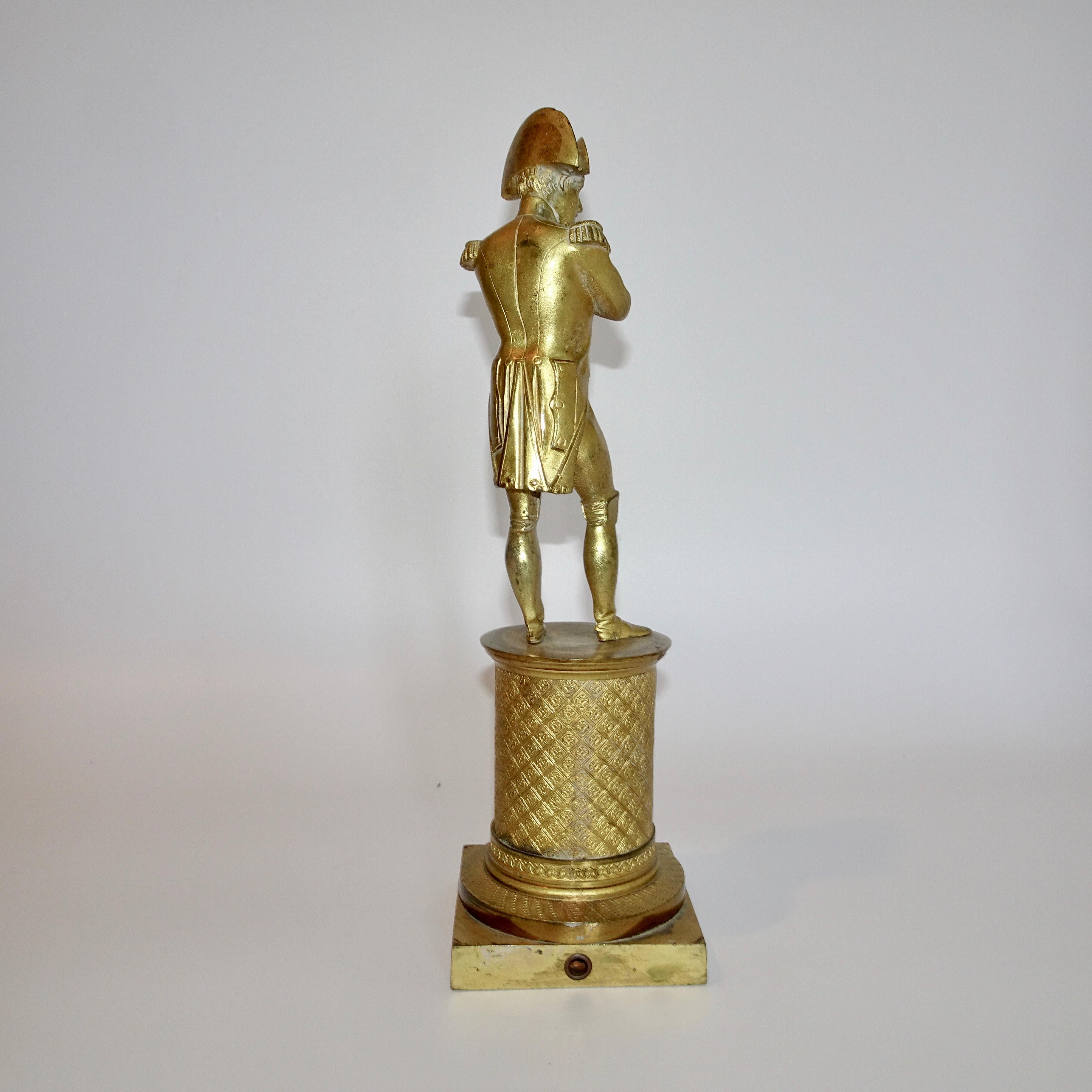 19th Century Gilt Bronze Standing Figure of Napoleon I on Gilt Bronze Base For Sale 1