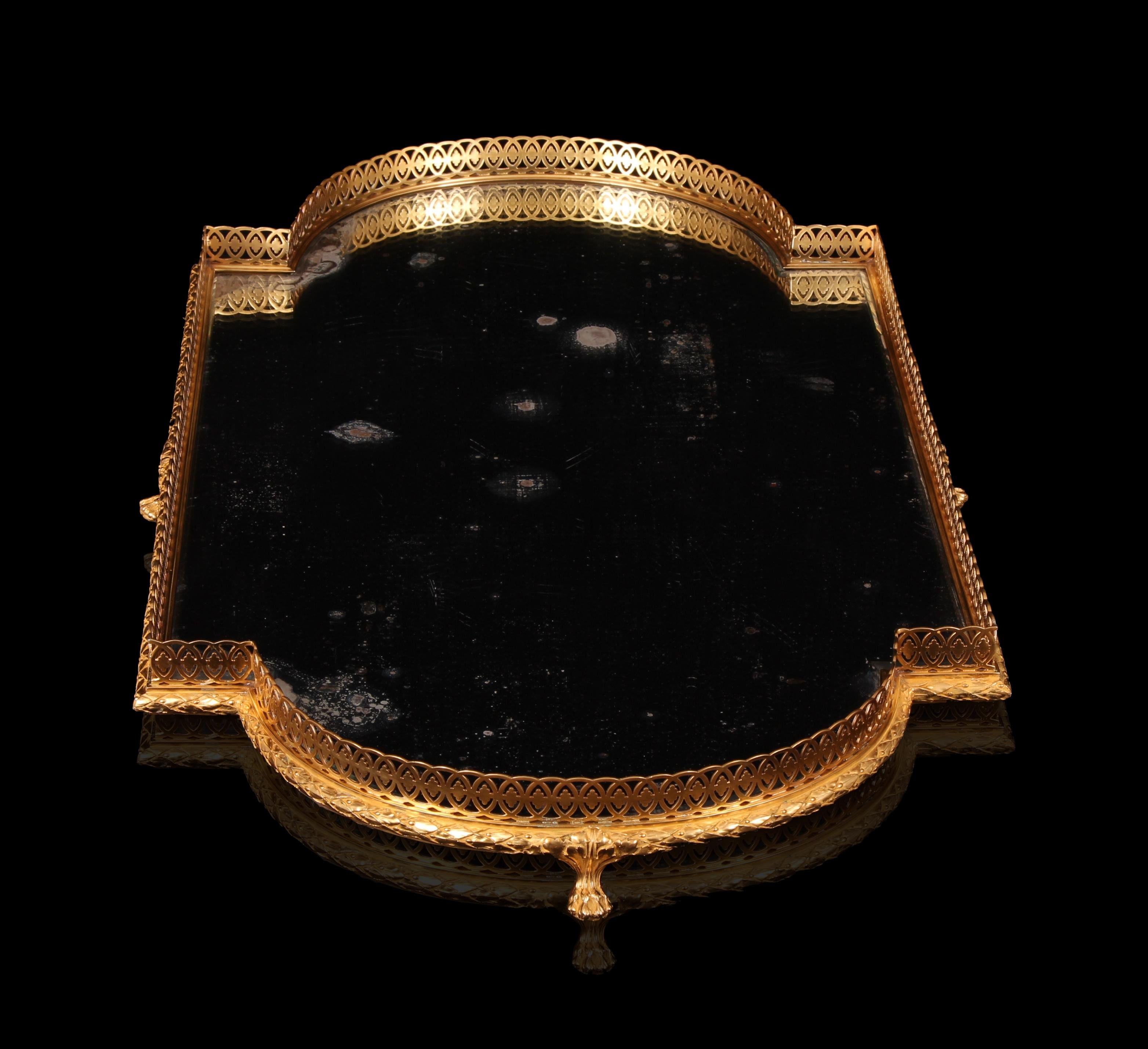 Beveled 19th Century Gilt Bronze Surtout De Table Centrepiece