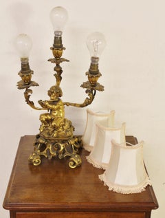 19th Century Gilt Bronze Table Lamp