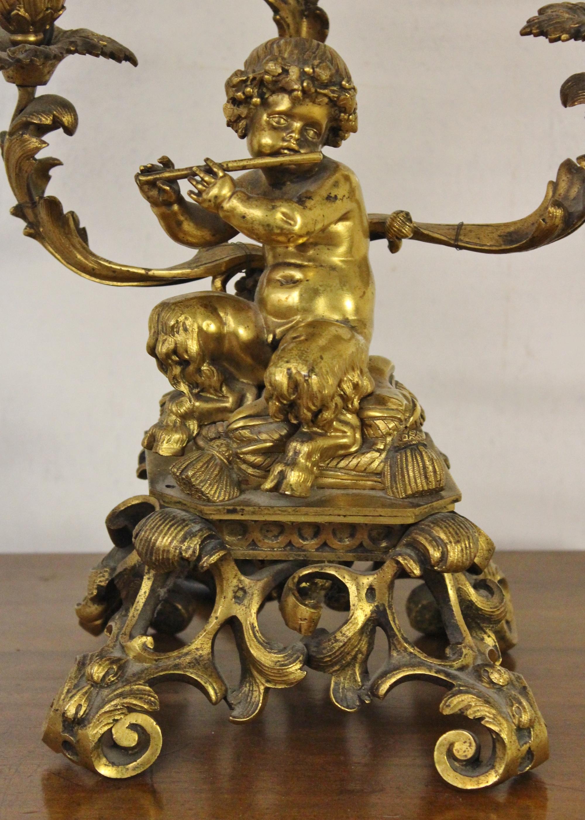 English 19th Century Gilt Bronze Table Lamp For Sale