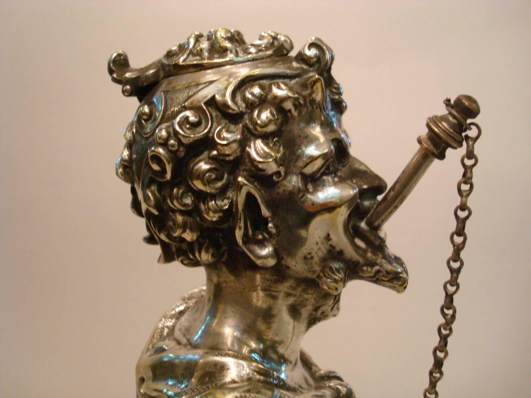 Napoleon III 19th Century Gilt Bronze Tabletop Cigar Lighter in the Form of a Satyr or Devil