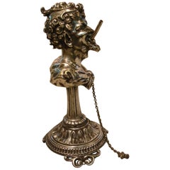19th Century Gilt Bronze Tabletop Cigar Lighter in the Form of a Satyr or Devil
