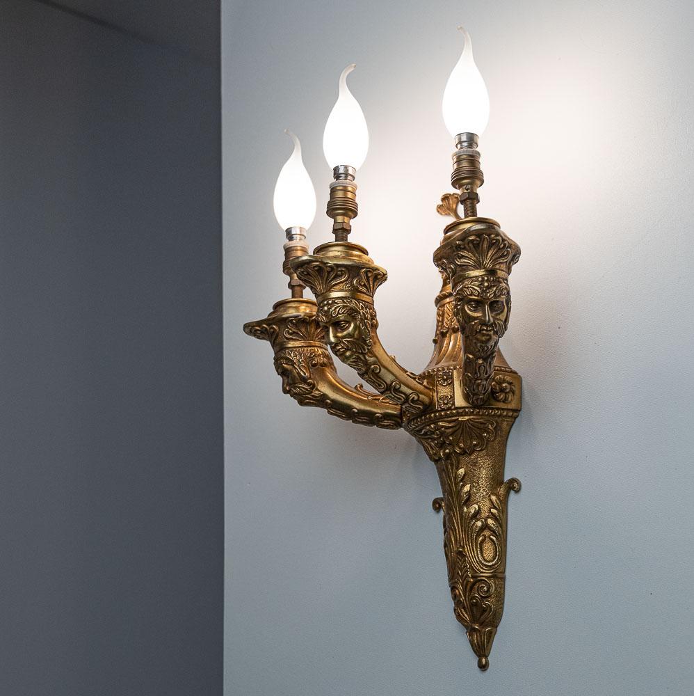 19th Century Gilt Bronze Wall Lights In Good Condition For Sale In Amsterdam, NH