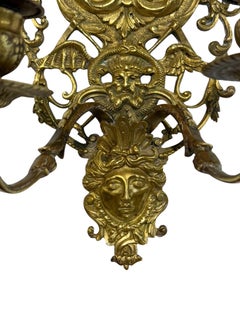 19th Century Gilt Bronze Wall Sconce with Allegorical Figures